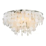 Vaxcel Elsa 5 Light Flush Mount, Satin Nickel/white Glass With Shells - C0118. Fixed Price $472.99.