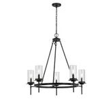 Luminosa 33 In. W 5-LIGHT Black Finish Clear Glass Chandelier. Fixed Price $149.99.