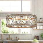 Xingqi Rustic Brushed Nickel, Drum Chandeliers For Dining Room Mod.... Fixed Price $250.35.