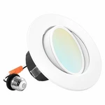 Luxrite 4 Inch Gimbal Led Recessed Lighting 8W=60W 5 Color Options Dimmable. Fixed Price $24.95.