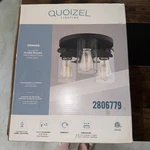Quoizel Lighting 3 Flush Mount Matte Black Clear Glass. Fixed Price $44.47.