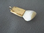 Southwestern Native American Navajo Bull Elk Tooth Sterli Silver Gold Fl Pendant. Fixed Price $110.00.