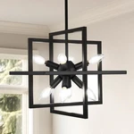 Farmhouse Chandelier Rustic Black Hanging Pendant Light Fixture, Adjustable New. Fixed Price $56.99.