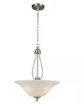 Hampton Bay Kensley Park 3-LIGHT Brushed Nickel Pendant Frosted Glass Shade. Fixed Price $47.99.