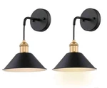 Pia Ricco 8.7 In. 1-LIGHT Vintage Black Battery Operated Wall Sconces (2-PACK). Fixed Price $32.49.