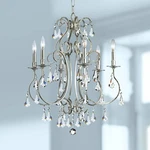 Crystorama Ashton 21 1/2"W Olde Silver 6-LIGHT Chandelier. Fixed Price $748.00.
