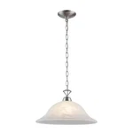 Air Lighting Aspen Brushed Nickel Pendant Fixture W/ Glass Bell Shade. Fixed Price $34.99.