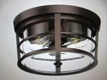 Aiwen 11.8 In. 2-LIGHT Oil Rubbed Bronze Flush Mount Ceiling Seeded Shade. Fixed Price $58.95.