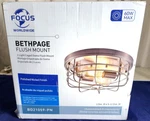 Focus Worldwide Bethpage 13 In. 2-LIGHT Polished Nickel Caged Dome Flush Mount. Fixed Price $79.63.