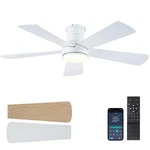 HOUNBERI52 Inch Flush Mount Ceiling Fan With Lights And Remote, Modern Quiet .... Fixed Price $99.18.