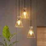 Gepow Modern Cluster Black Gold Chandelier With Seeded Glass Shades. Fixed Price $50.97.