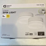 Commercial Electric Spin Light 2-PACK 5 Led, Bright White,. Fixed Price $9.99.