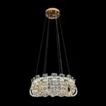 Halo Led Crystal Gold Round Chandelier 23". Fixed Price $390.00.