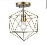 Hampton Bay Winfield 9.5 In. 1-LIGHT Gold Semi-flush Mount Ceiling Fixture. Fixed Price $32.00.