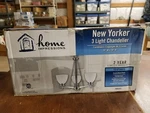 Home Impressions New Yorker 3 Light Chandelier Brushed Nickel 19"X18" Canarm. Fixed Price $54.99.