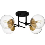 Dsi Lighting 21" 4-LIGHT Black And Gold Semi-flush Mount With Clear Glass Shades. Fixed Price $70.29.