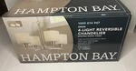 Hampton Bay Oron 4-LIGHT Brushed Nickel Reversible Chandelier. Fixed Price $69.95.
