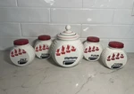 Uranium Milk Glass Art Deco Salt Pepper Jar 6 Pcs Set Vitrock Fire King 1920. Fixed Price $139.97.