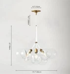 Rrtyo Mateo 19.7 In. 3-LIGHT White Clam Cluster Globe Glass Bubble Chandelier. Fixed Price $69.99.