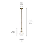 Kichler 42456NBR 7" Everly Pendant Light Natural Brass 100W Indoor - Ob New. Fixed Price $59.95.