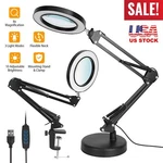 Magnifier Led 8X Magnifying Glass Desk Table Reading Light With Clamp Stand. Fixed Price $15.21.