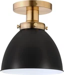 Meyer&cross Madison 8 In. Brushed Brass Blackened Bronze Semi Flush Metal Shade. Fixed Price $35.95.