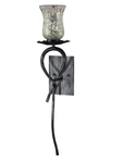 Wall Sconce Dale Tiffany Hunters 1-LIGHT Silver Black Metal Mosaic Art Glass. Fixed Price $170.00.