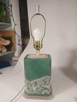Vintage Frederick Cooper Lamp Green Mosaic Tile Works 25.5" Tall, 9 Base. Fixed Price $89.00.