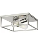 Progress Lighting Flush Mount Ceiling Silver Square Brushes Nickle New. Fixed Price $49.99.
