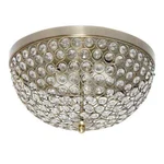 Elegant Designs Elipse 13 In. 2-LIGHT Antique Brass And Crystal Flush Mount. Fixed Price $34.95.