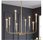 Lnc Modern Gold Candlestick Island Chandelier Transitional 8-LIGHT Pale Brass. Fixed Price $109.90.