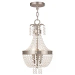 Livex Valentina Light Pendant, Brushed Nickel/clear Crystals 51853-91. Fixed Price $691.96.