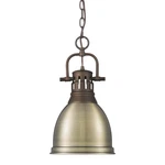 Golden Lighting 3602-S Rbz Duncan 9"W Mini Pendant Rubbed Bronze / Aged Brass. Fixed Price $139.99.