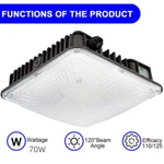2X Led Canopy 70WATT Ceiling Gas Station Lighting 7800LUMEN IP65. Fixed Price $87.37.