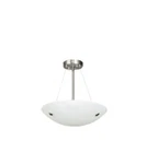 Brushed Nickel Semi-flush Mount Ceiling 3-LIGHT Fixture With Linen Finish Shade. Fixed Price $35.99.