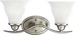 Progress Lighting Trinity Collection 2-LIGHT Brushed Nickel Bath Vanity. Fixed Price $46.72.