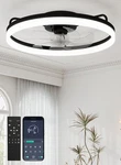 Black Ceiling Fans With Lights And Remote, 20" Low Profile Flush Mount Ceilin.... Fixed Price $116.47.