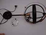 Industrial Orb Mini Pendant 10" Black & Satin Brass Elk Caldwell 15284/1 Light. Fixed Price $30.00.
