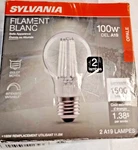Sylvania A19 White Filament Led Light Bulbs (2-PACK) 100W Equivalent, 11.5W. Fixed Price $17.99.