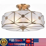 Elegant Handcrafted Stained Glass Semi-flush Ceiling Light Fixture. Fixed Price $115.78.