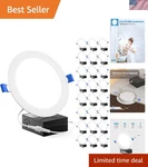 Sunco 24 Pack Recessed Lighting 6 Inch Led, Canless Ceiling Lights Slim With .... Fixed Price $140.16.