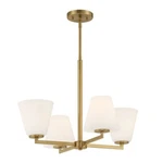 Designers Fountain Palmyra Light Chandelier, Gold/etched Opal D255M-4CH-BG. Fixed Price $179.99.