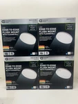 4PK Commercial Electric Flexinstall Led 12IN. White Edge-edge Flush Mount 5CCT. Fixed Price $79.99.
