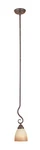 Designers Fountain 98030-WM One Light Mini Pendant Warm Mahogany Amber Glass. Fixed Price $58.50.
