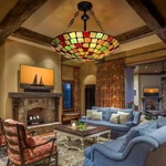 20" Colorful Lattice Chandeliers Stain Glass Style Pendant Lamp Lighting Fixture. Fixed Price $148.19.