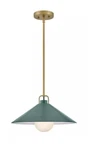 Lark Milo 84437LCB-SG Pendant Light Lacquered Brass With Sage Green. Fixed Price $89.00.