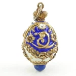 Lapis Lazuli Enamel Egg Tsar Peter The Ii Sterling Silver Pendant. Fixed Price $156.39.