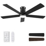 52 Inch Low Profile Ceiling Fan With Light, Black Flush Mount. Fixed Price $99.95.