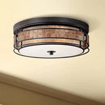 Quoizel Laguna 16" Wide Copper Tile And Mica Glass Ceiling Light. Fixed Price $383.99.
