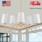 Brass Gold Chandeliers For Dining Room, 5-LIGHT Modern Pendant Fixture Ove. Fixed Price $125.99.